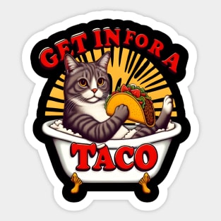 Feline Fiesta in a Tub Sticker